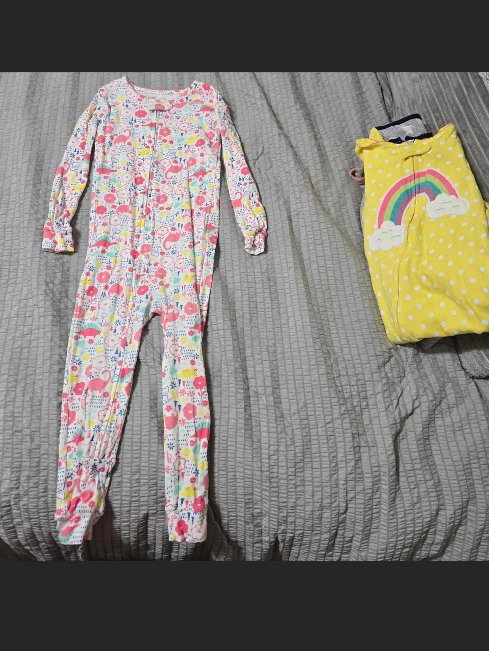 Carter's Multicolor Kids Zip Footless Pajamas — Yellow, Navy, Gray, Pink Etc.